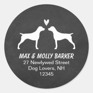 Sticker Rond Adresse de retour des pointeurs courts allemands