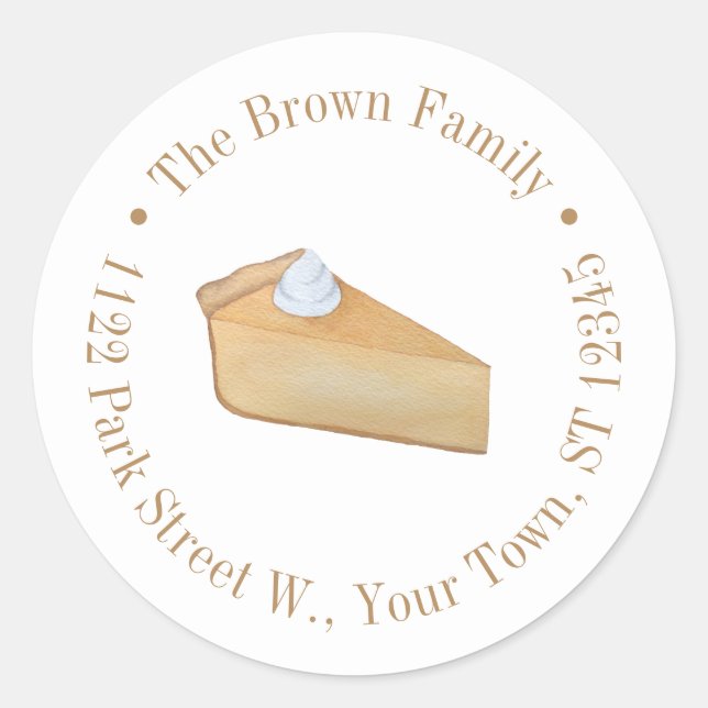 Sticker Rond Adresse de retour du Citrouille de Thanksgiving (Devant)