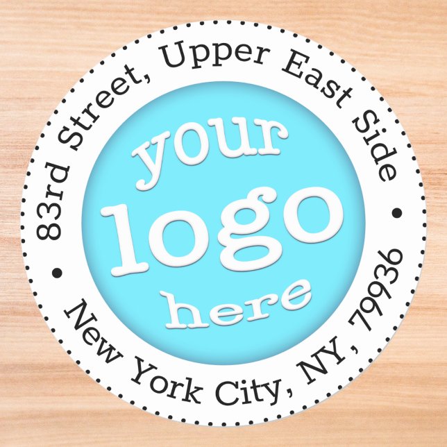 Sticker Rond Adresse de retour du logo d'entreprise personnalis (Personalized Business Company Logo Return Address Classic Round Sticker)