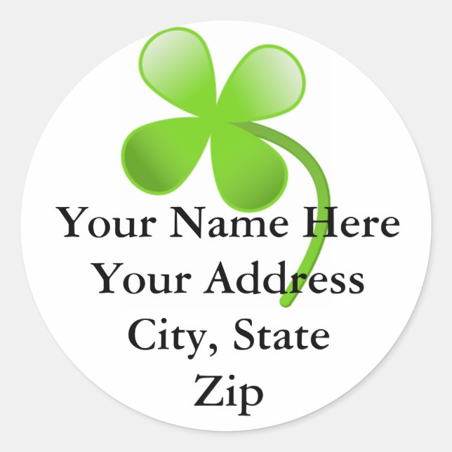 Sticker Rond Adresse de retour du shamrock (Devant)