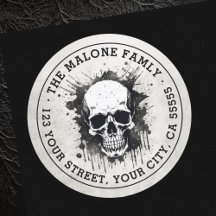 Adresse de retour Halloween grunge crâne