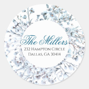 Sticker Rond Adresse de retour Wildflower Blue