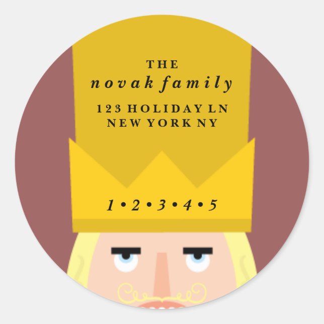 Sticker Rond Adresse Nutcracker Holiday (Devant)