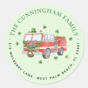 Sticker Rond Adresse personnalisée de la Saint-Patrick pour pom
