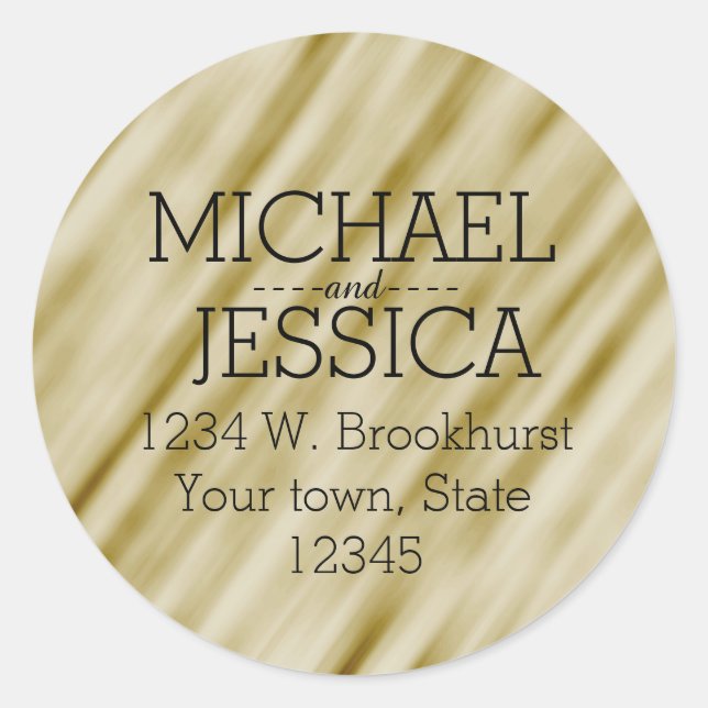 Sticker Rond Adresse personnalisée Gold (Devant)