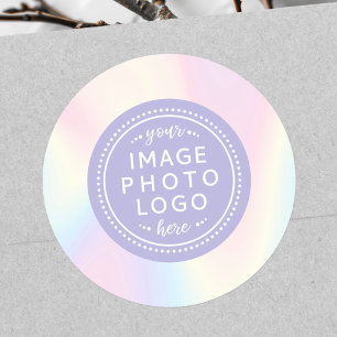 Sticker Rond Adulte pastel arc-en-ciel tendance logo d'entrepri