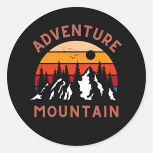 Sticker Rond Adventure Mountain