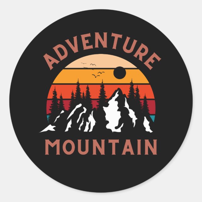 Sticker Rond Adventure Mountain (Devant)