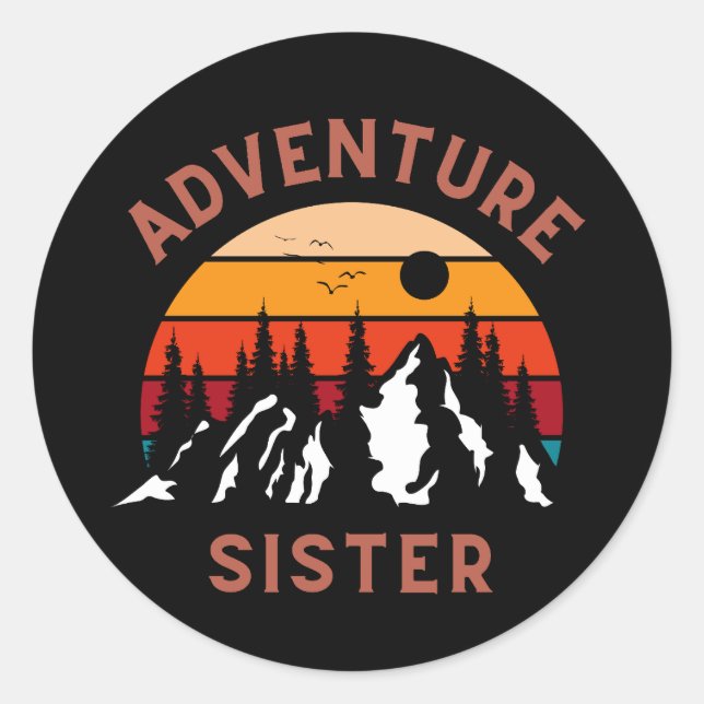 Sticker Rond Adventure Sister (Devant)
