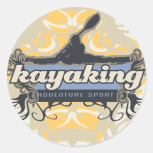 Sticker Rond Adventure Sport Kayaking Tshirts et cadeaux