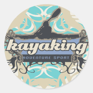 Sticker Rond Adventure Sport Kayaking Tshirts et cadeaux