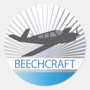 Sticker Rond Aéronefs Beechcraft