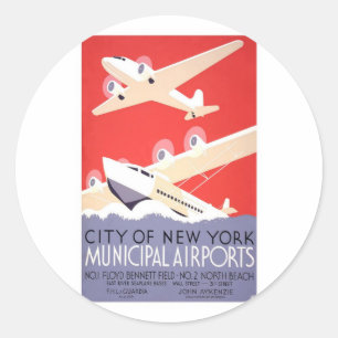 Sticker Rond Aéroports municipaux de New York