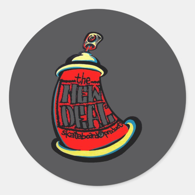 Sticker Rond Aerosol New Skateboard Design  (Devant)
