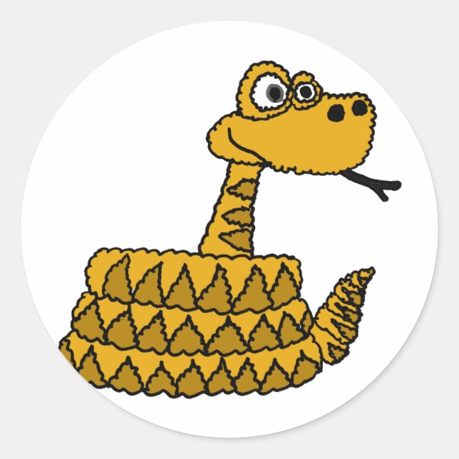 Sticker Rond AF - Dessin de crotale funky (Devant)