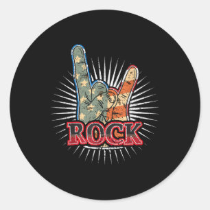Sticker Rond Affiche de concert de groupe de rock vintage USA 7