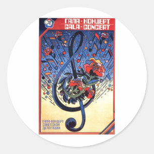 Sticker Rond Affiches de propagande d'Union Soviétique de