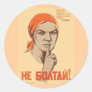 Sticker Rond Affiches de propagande d'Union Soviétique de