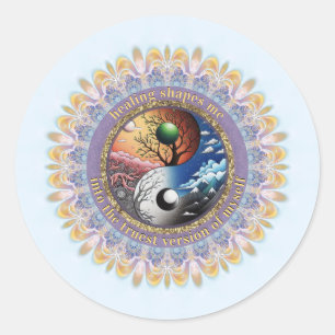 Sticker Rond Affirmation de soi, version la plus vraie, embrass