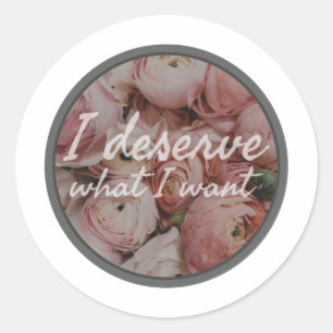Sticker Rond affirmations inspirantes quotidiennes pour le trav