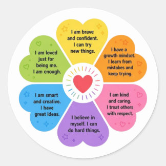 Sticker Rond Affirmations Positives