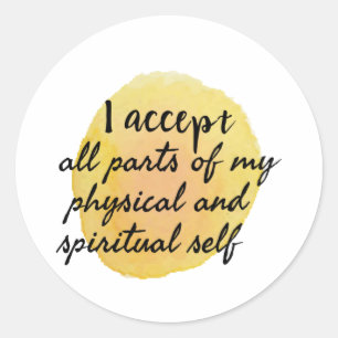 Sticker Rond affirmations pour l'amour-propre et l'autosoin