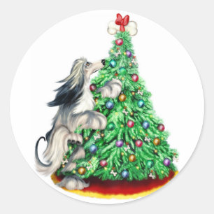 Sticker Rond Afghanistan Hound Reach Buts Domino Blue Cream