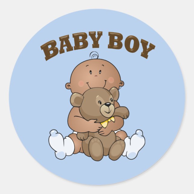 Sticker Rond African American Baby Boy (Devant)