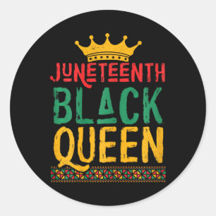 Sticker Rond African American Junten Black Queen Hist