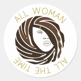 Sticker Rond African American Woman Dreads