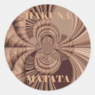 Sticker Rond African Hakuna Matata Fractal Art Print/Graphic