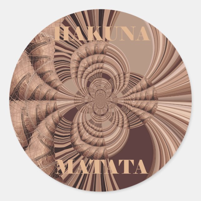 Sticker Rond African Hakuna Matata Fractal Art Print/Graphic (Devant)