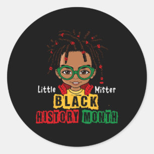 Sticker Rond African Little Mister Loc'd Up Boy Kid Histoire No