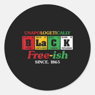 Sticker Rond Afrique Noir Unapologetiquement Libre depuis 1865
