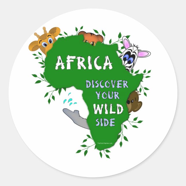 Sticker Rond Afrique sauvage (Devant)