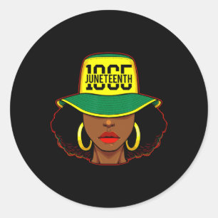 Sticker Rond Afro Femme Junet1865 Melanin Pride Africaine A