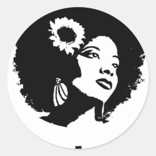 Sticker Rond Afro Love