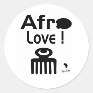 Sticker Rond Afro Love avec DUAFE