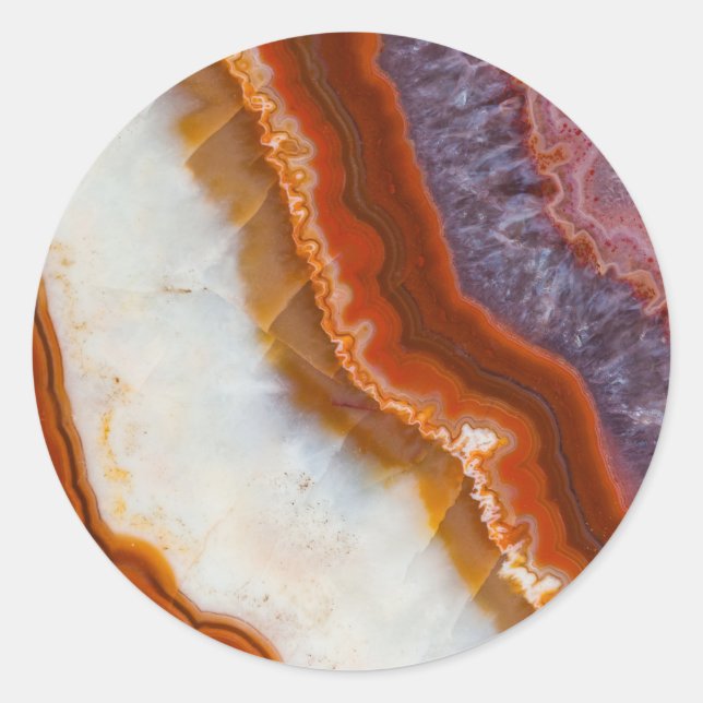 Sticker Rond Agate d'asméthyste rouillé (Devant)