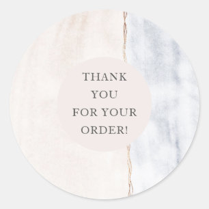Sticker Rond agate pailleté blush merci pour votre commande