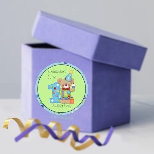 Sticker Rond Âge de l'ours d'anniversaire mignon 1