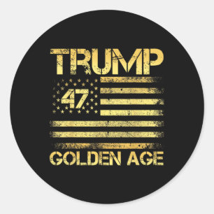 Sticker Rond Age D'Or 2025 Trump - États-Unis - Age D'Or De L'A