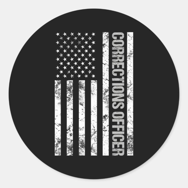 Sticker Rond Agent de correction patriotique (Devant)
