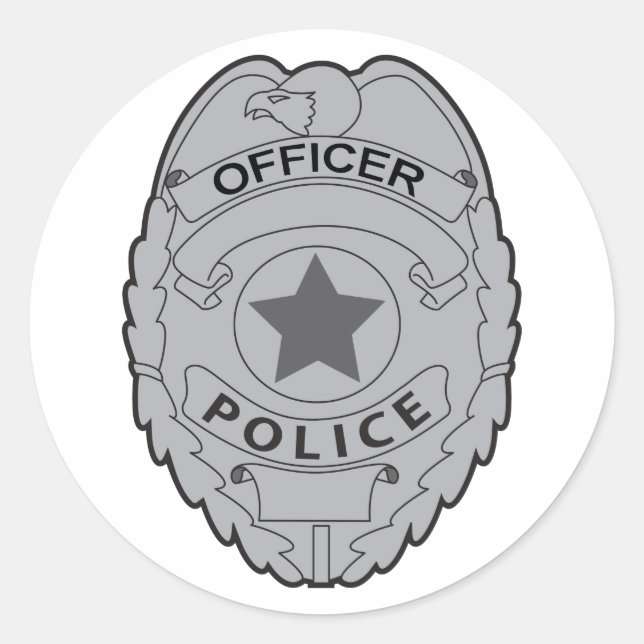 STICKER ROND AGENT DE POLICE BADGE (Devant)