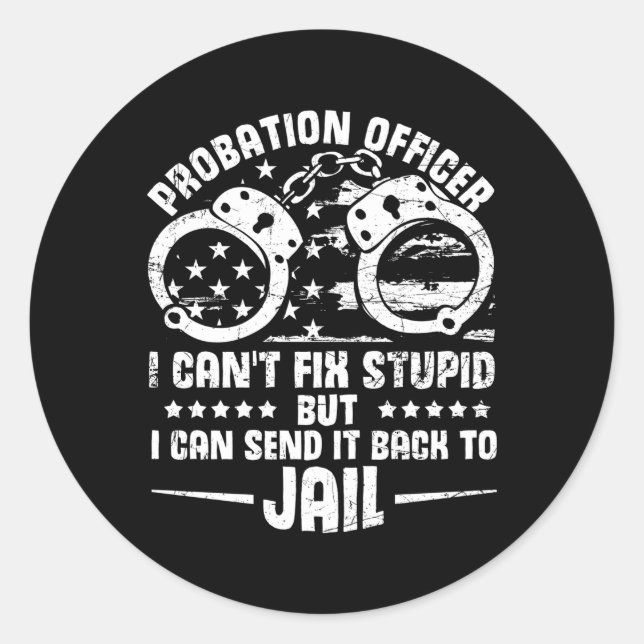 Sticker Rond Agent de probation Condamnation à la probation (Devant)