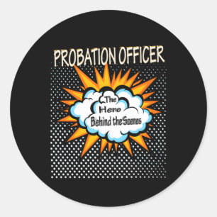Sticker Rond Agent de probation Hero Job