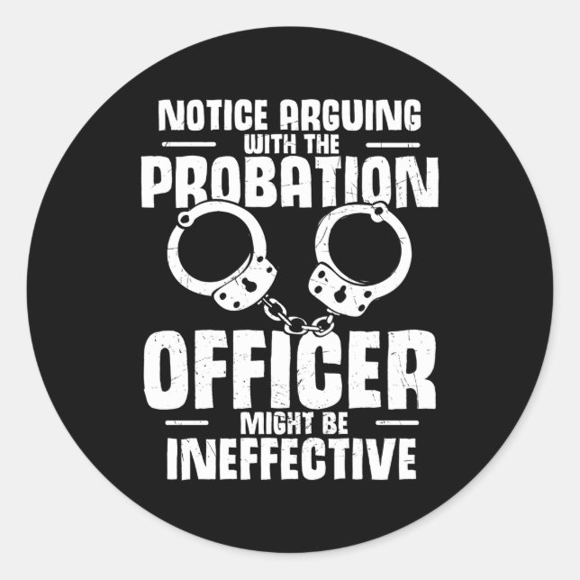 Sticker Rond Agent de probation Insigne Agent de libération con (Devant)
