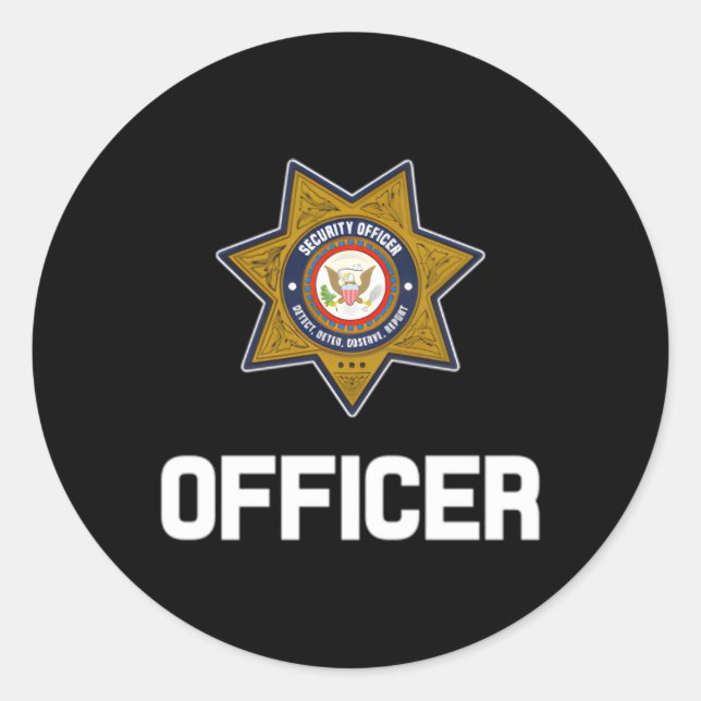 Sticker Rond Agent de sécurité Badge de police Gardes Unif (Devant)