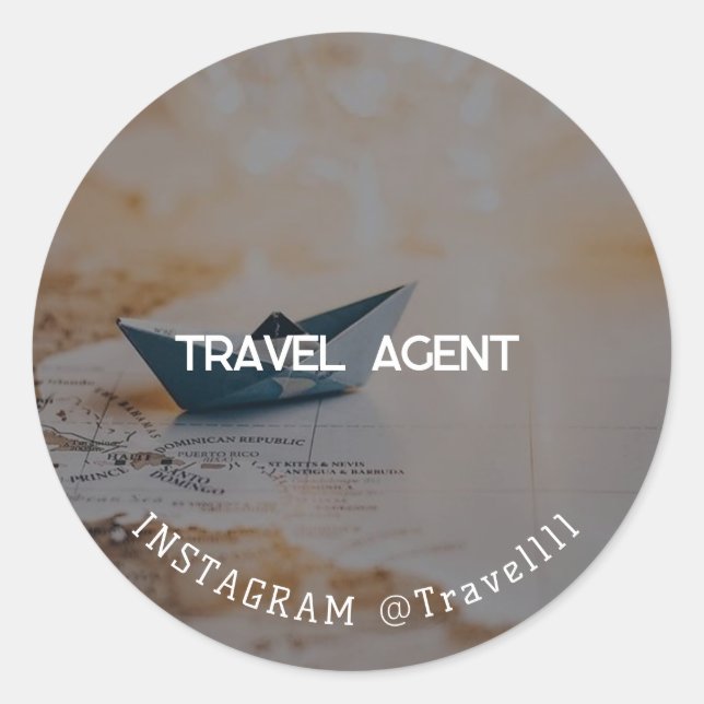 Sticker Rond Agent de voyage (Devant)