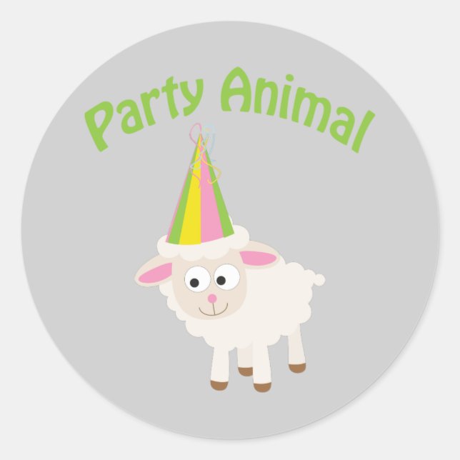 Sticker Rond Agneau animal du parti (Devant)